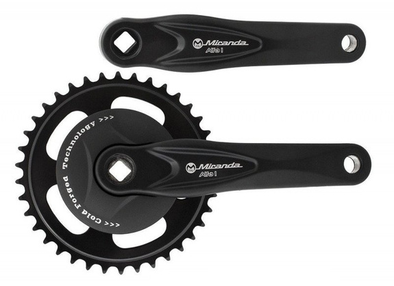 Miranda 1-speed Crankset Alfa 1 44 T x 170 mm alu Black