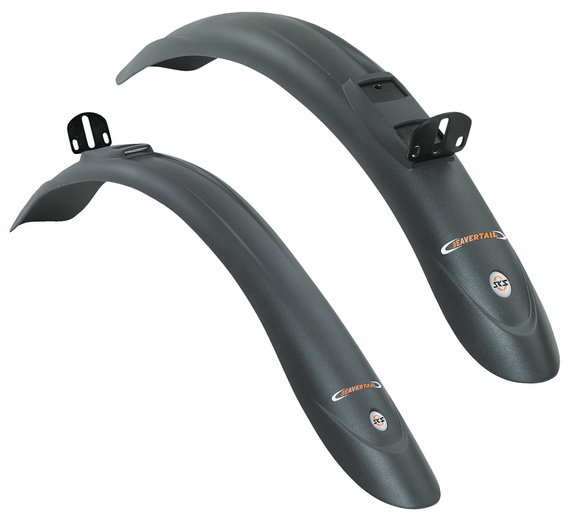 SKS Beavertail Front/Rear Clip On Pair Of Mudguards 26-28" Mudguard Set Black