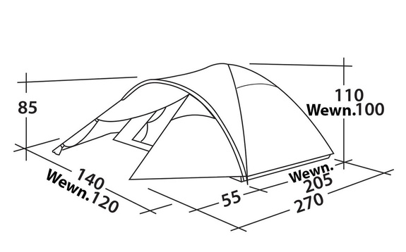 2 - Person Tent Easy Camp Quasar 200 - rustic green