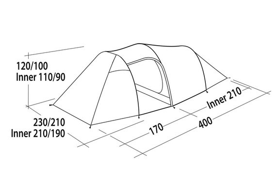 Easy Camp Magnetar 400 - 4 Person Tent - rustic green