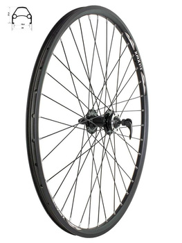 Front wheel XMX 27,5" hub XMX-A282, (Disc mounting 6 screws ) / 36 holes. Black colour