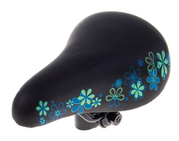 Children's saddle 16 "Selle Mio LIRO SM-309 black-blue flowers