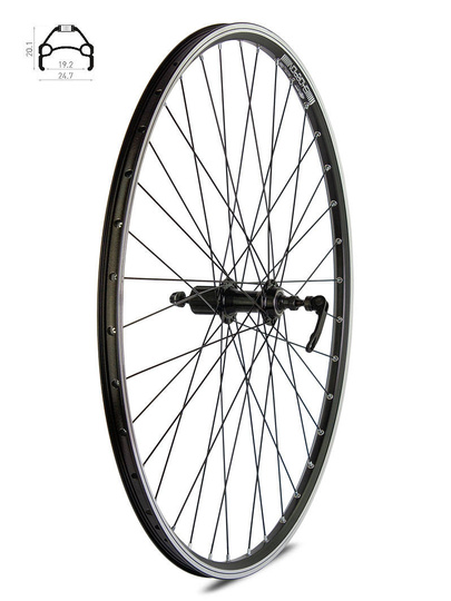 Rear wheel Rodi Skorpion  28"-29" hub XMX-A281QF, 36-holes Black colour