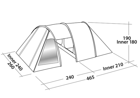 Easy Camp Galaxy 400 Tunnel Tent Steel Blue Dark Blue / Grey