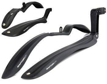 Bicycle Mudguards RAPTOR PRO Black Complete Set Front and Rear 26" - 28"