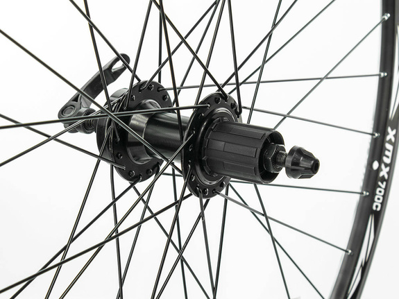 Rear wheel 29 "-28" Disc XMX A282QR hub cassette 8-9-10 speed, disc brake, sealed bearings, black rim