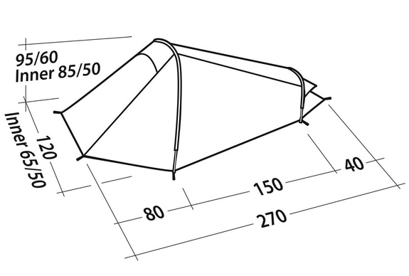 1 - Person Tent Robens Arrow Head - blue