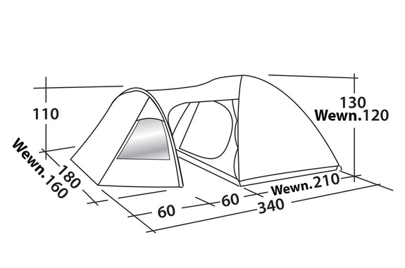 3 - Person Tent Easy Camp Blazar 300 - rustic green