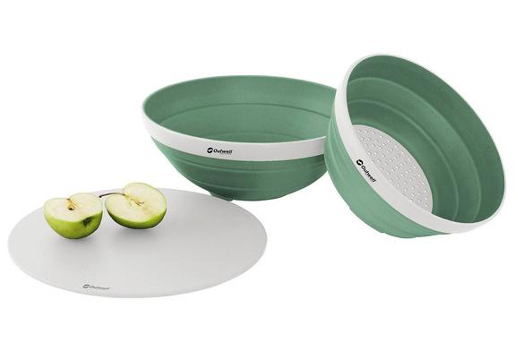 Outwell Collaps Bowl & Colander Set - shadow green