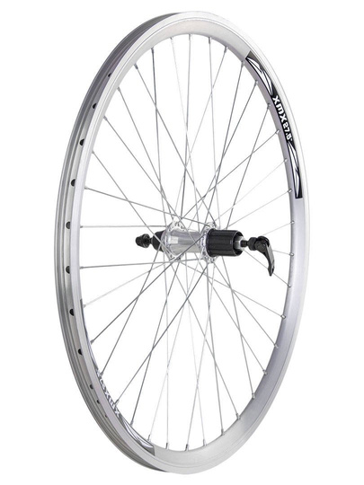 Rear wheel 27.5" XMX-A281QR hub sealed bearings, 8-9-10 speed cassette, silver tapered rim